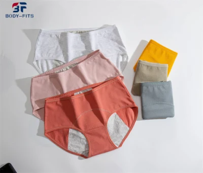 Mujeres Algodón A prueba de fugas Período absorbente Período menstrual Bragas Anti